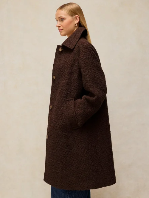 Manteau Kelsey en laine bouclée mélangée - Dk Brown - 52/R Image 3