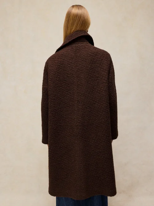 Manteau Kelsey en laine bouclée mélangée - Dk Brown - 52/R Image 4