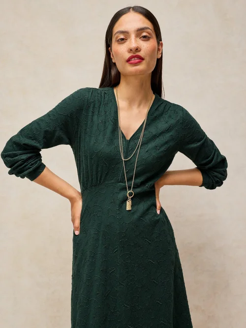 Robe en jersey brodée Megan - Dk Green - 52/R Image 2