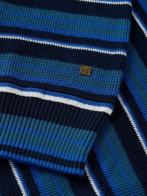 Pull rayé Attadale à col rond - Blue Mlt - XXL/R Image 2