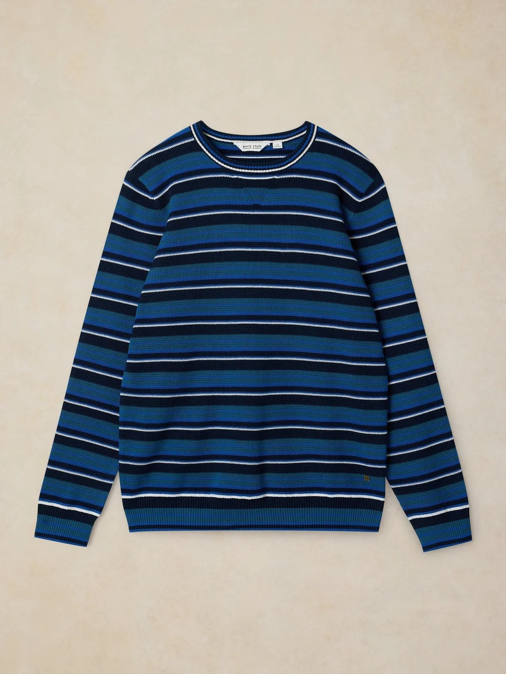 Pull rayé Attadale à col rond - Blue Mlt - XXL/R Image 1