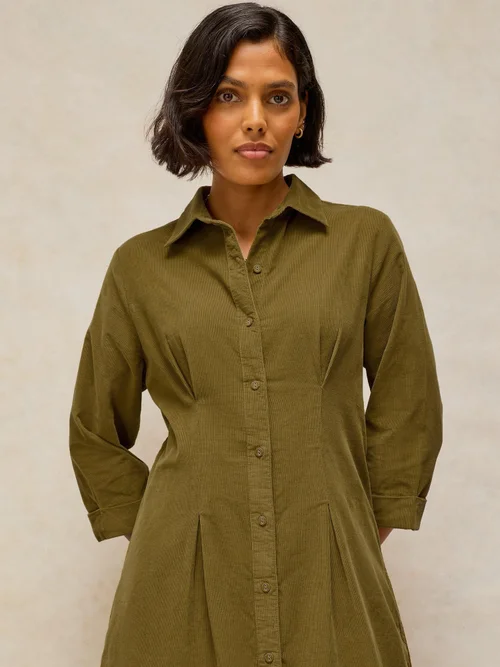 Robe plissée Ellie Cord - Khaki Grn - 52/R Image 2