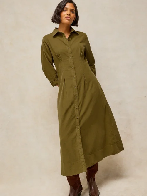 Robe plissée Ellie Cord - Khaki Grn - 52/R Image 3