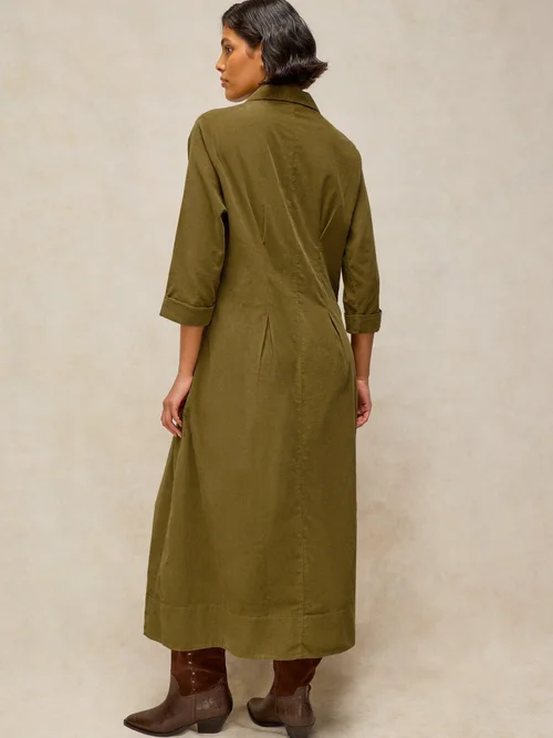 Robe plissée Ellie Cord - Khaki Grn - 52/R Image 4
