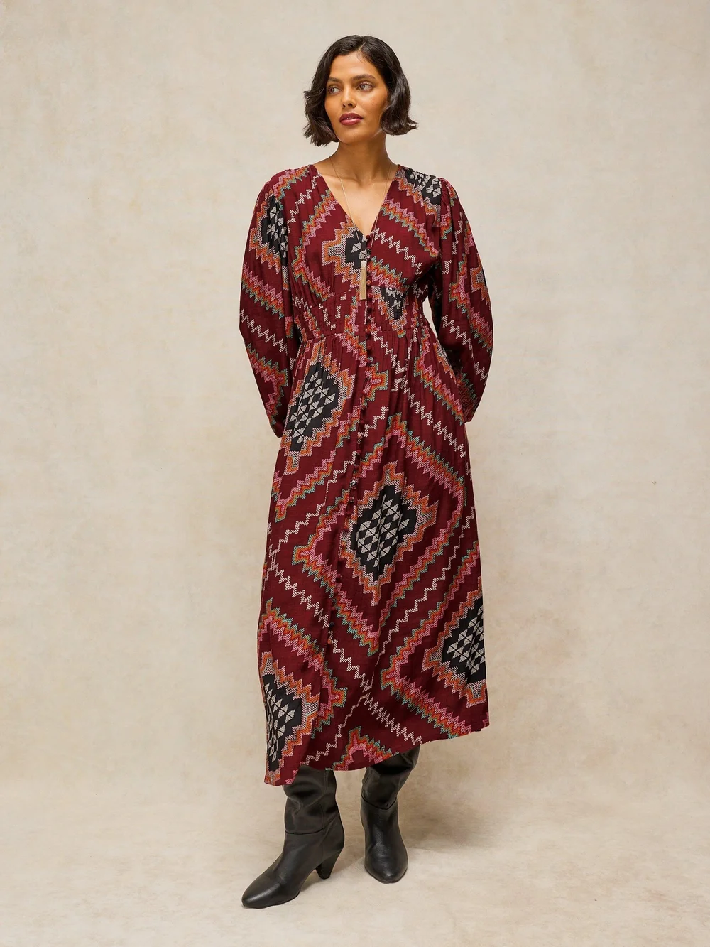 Robe midi Leela - Plum Mlt - 46/R Image 1