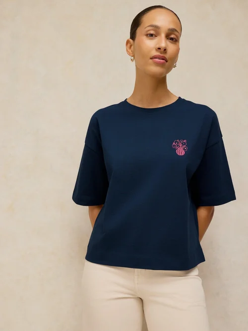 T-shirt brodé Katya - Navy Multi - 52 Image 3