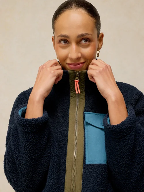 Veste zippée Borg - Navy Multi - XS Image 3