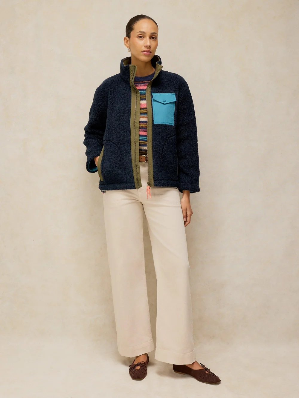 Veste zippée Borg - Navy Multi - XS Image 1