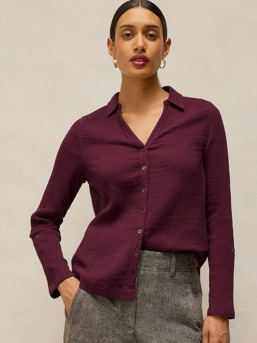 Chemise Annie en tissu double - Dk Plum - 48 Image 1