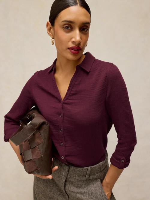 Chemise Annie en tissu double - Dk Plum - 48 Image 3