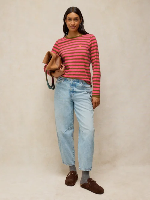 Tee-shirt Clara rayé brodé - Pink Mlt - 52 Image 2