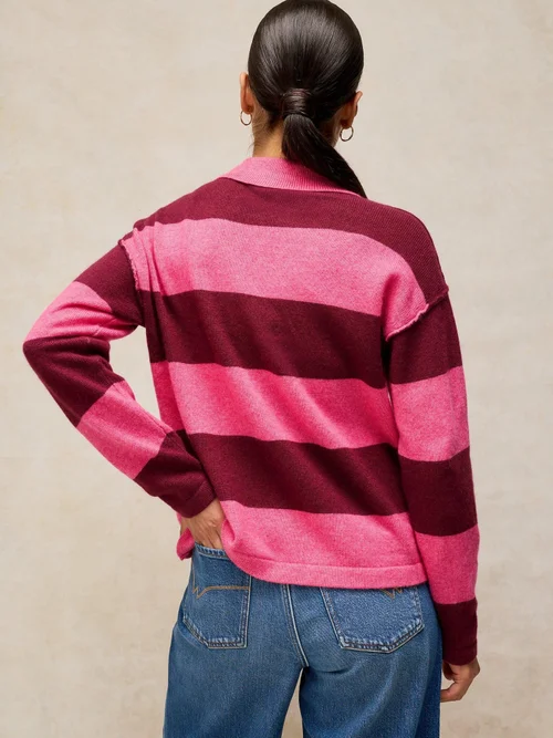 Pull Camilla à col rayé - Pink Mlt - 46 Image 4