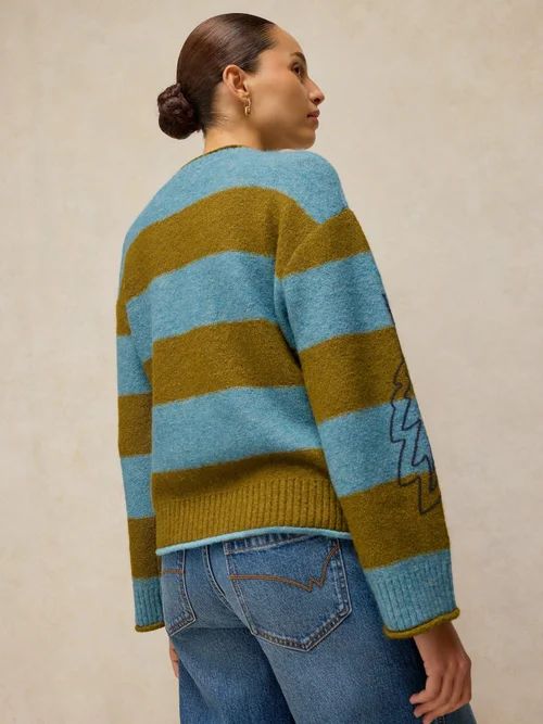 Pull Emma à rayures brodées - Blue Mlt - 52 Image 4