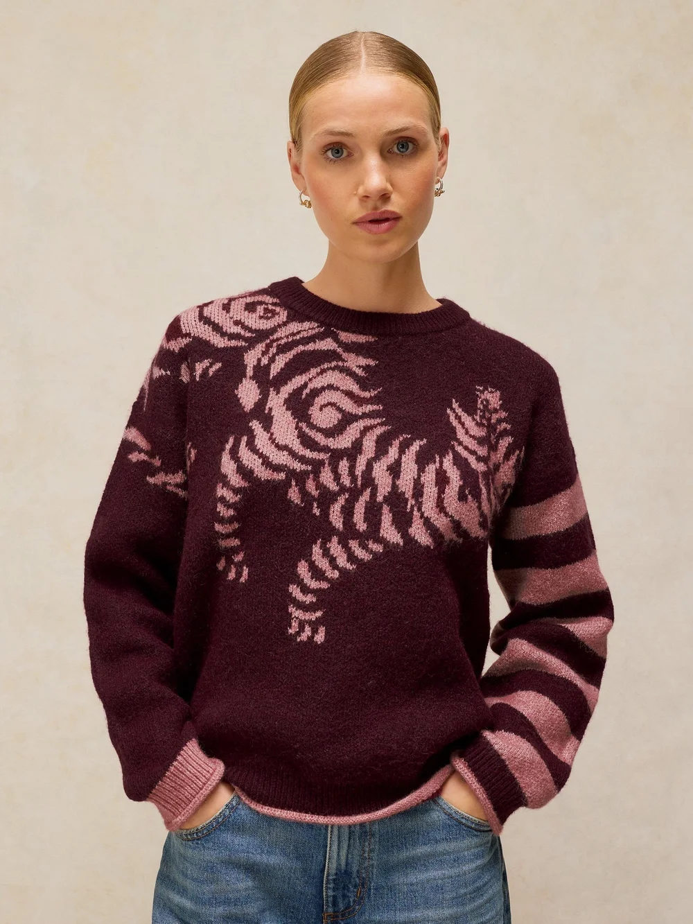 Pull rayé tigre - Plum Mlt - 48 Image 1