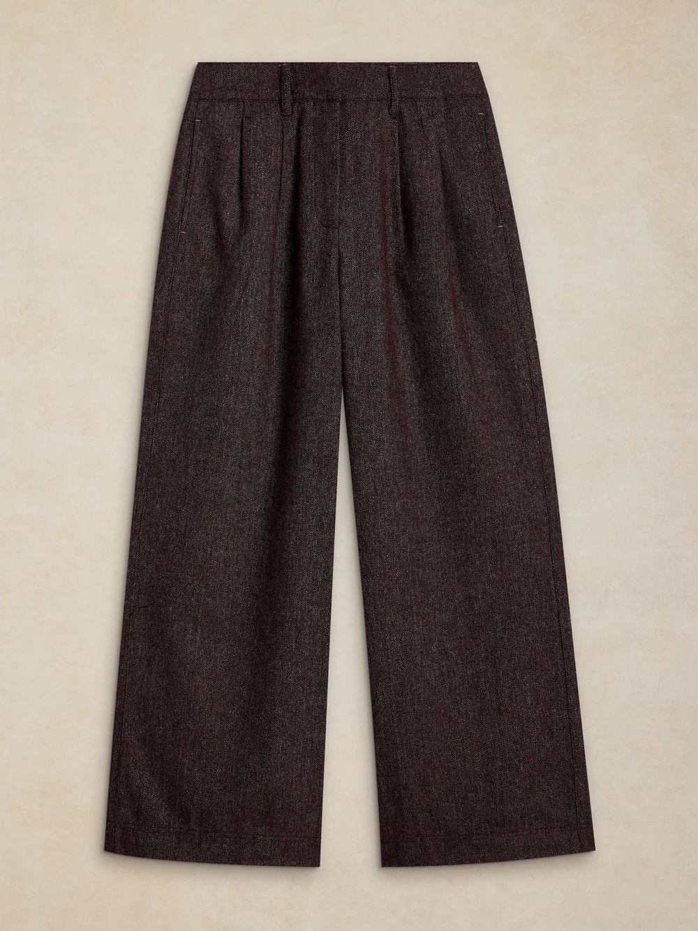 Pantalon large Sasha Tweedy - Plum Mlt - 50/R Image 1