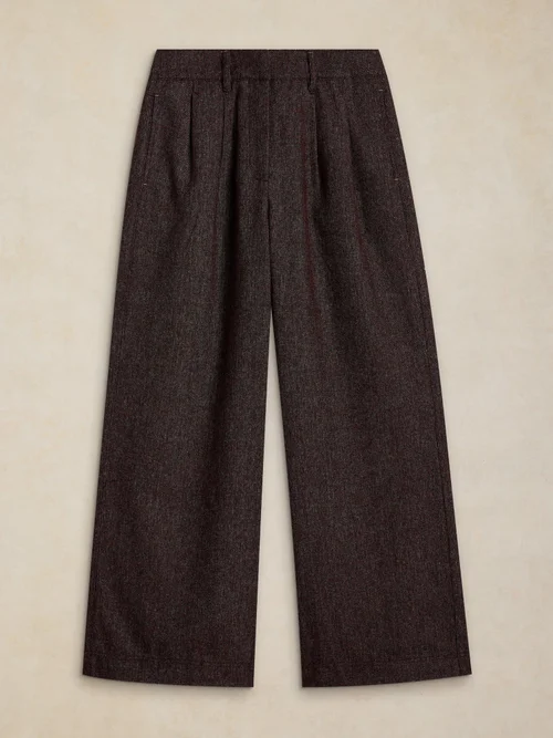 Pantalon large Sasha Tweedy - Plum Mlt - 50/R Image 1