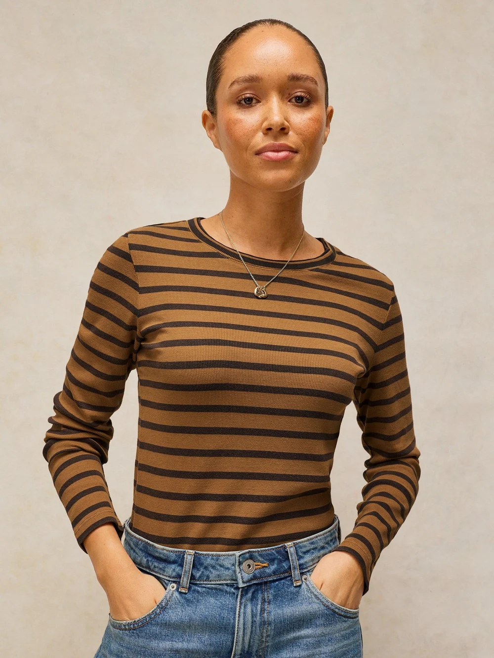 Tee-shirt rayé Sadie - Brown Mlt - 52 Image 1