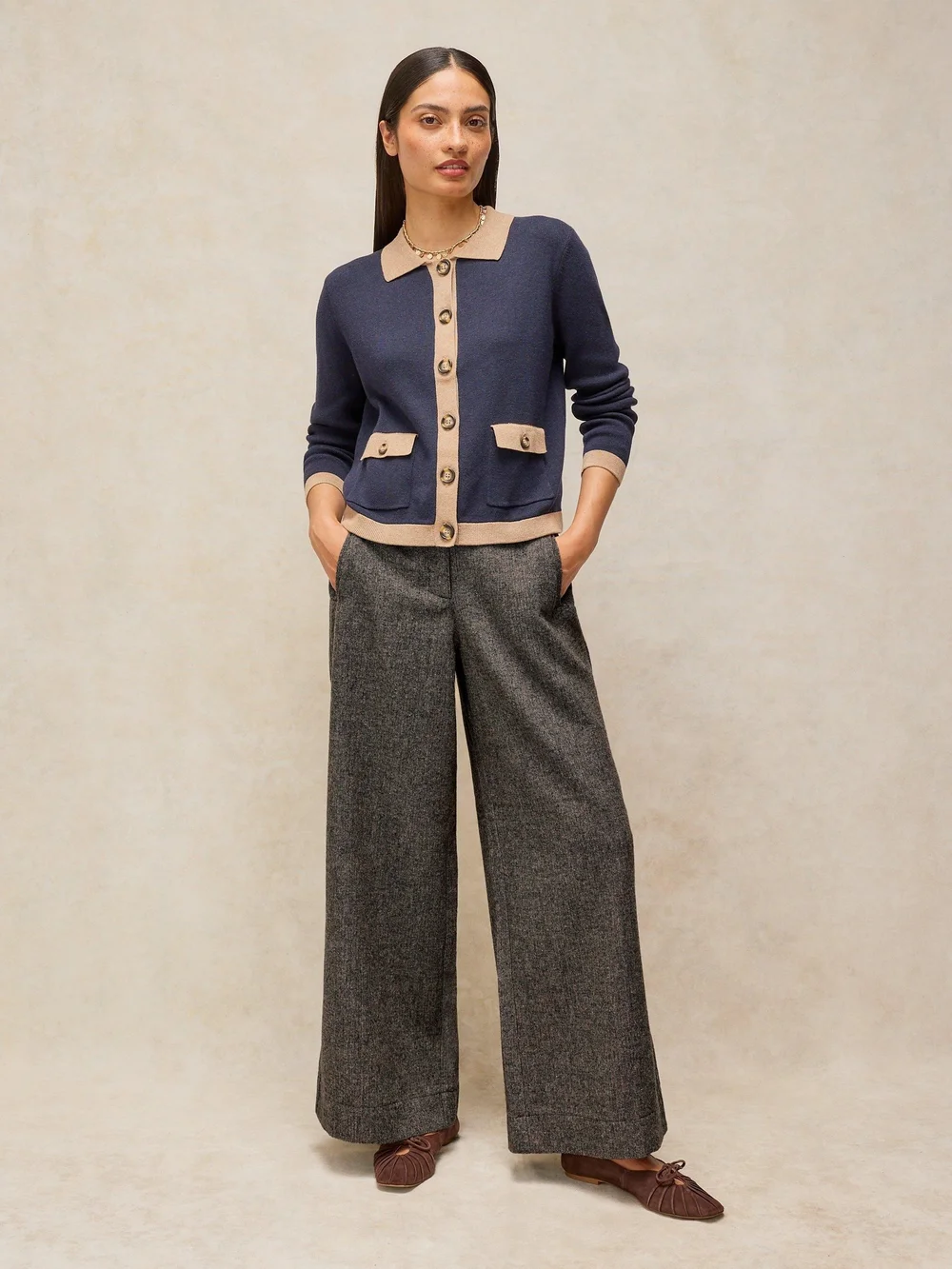 Pantalon large Ramona Tweedy - Grey Mlt - 52/R Image 1
