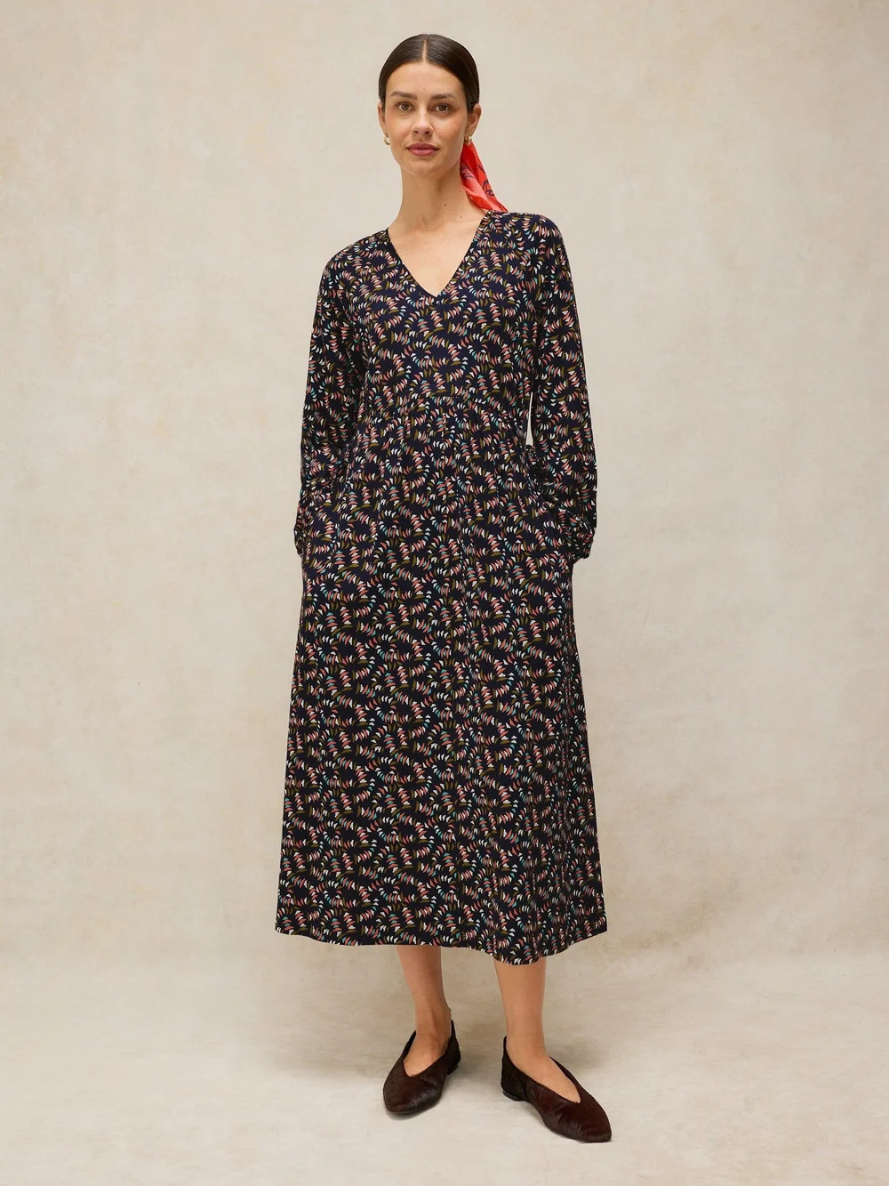 Robe en jersey Harper - Navy Multi - 52/R Image 1