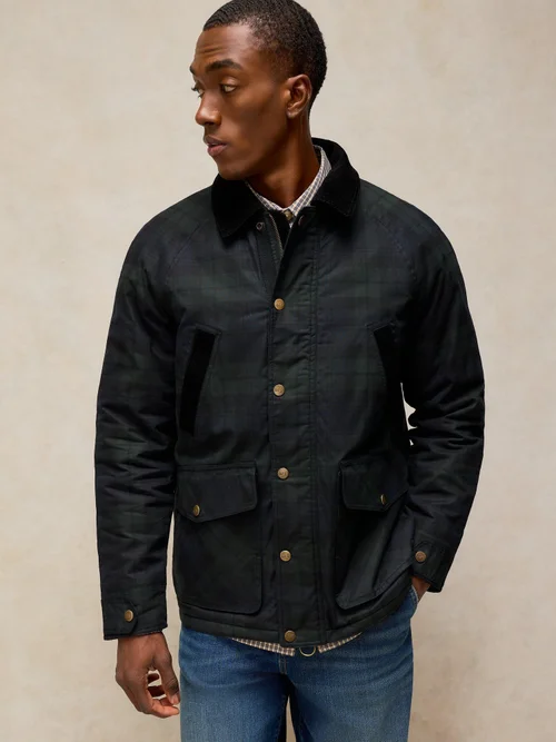 Veste cirée à carreaux Filey - Navy Multi - XXL Image 1