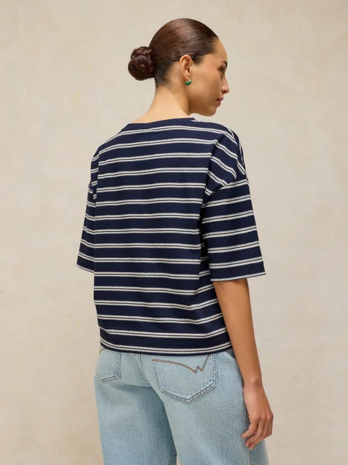 T-shirt rayé Katya - Navy Multi - 48 Image 4
