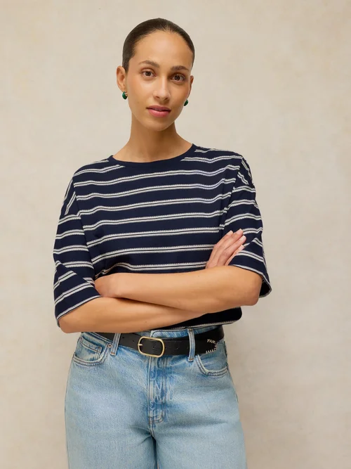 T-shirt rayé Katya - Navy Multi - 48 Image 3