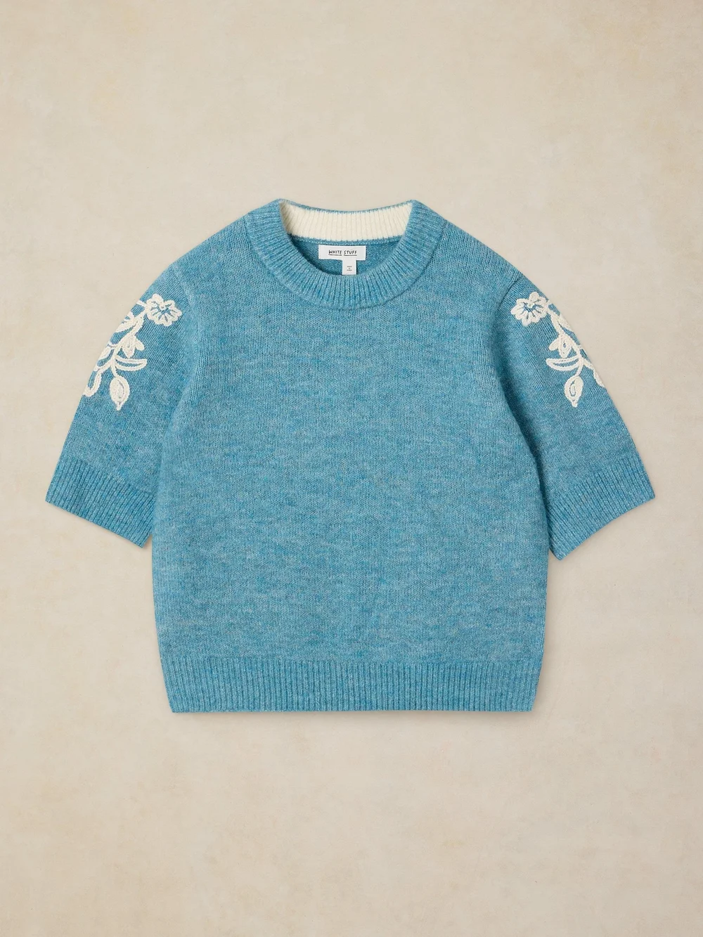 Tee-shirt en maille brodée - Lgt Blue - 50 Image 1