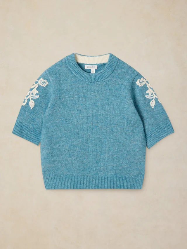 Tee-shirt en maille brodée