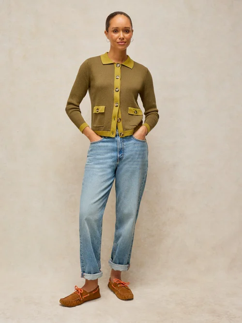 Cardigan Charlotte à col - Khaki Grn - 46/R Image 2