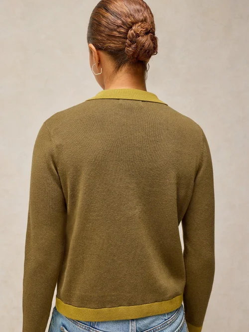 Cardigan Charlotte à col - Khaki Grn - 46/R Image 4