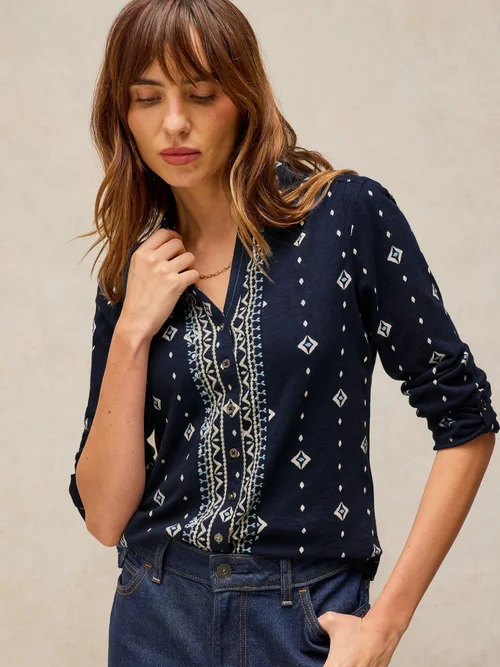 Chemise en jersey Annie - Navy Multi - 48 Image 1