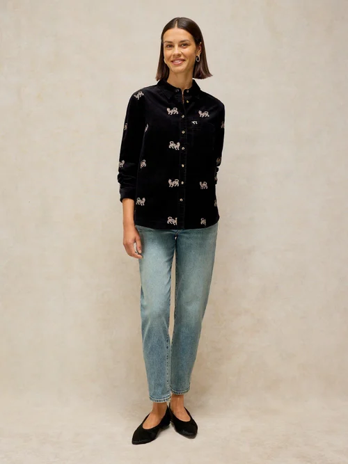 Chemise en velours côtelé brodée Libby - Blk Mlt - 52 Image 2