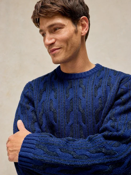 Pull Brixham en maille torsadée - Brt Blue - XXL Image 1