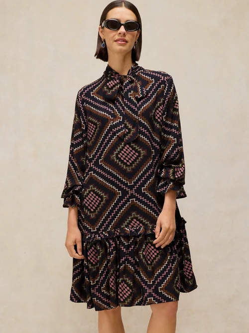 Robe courte Kalia - Navy Multi - 46/R Image 3