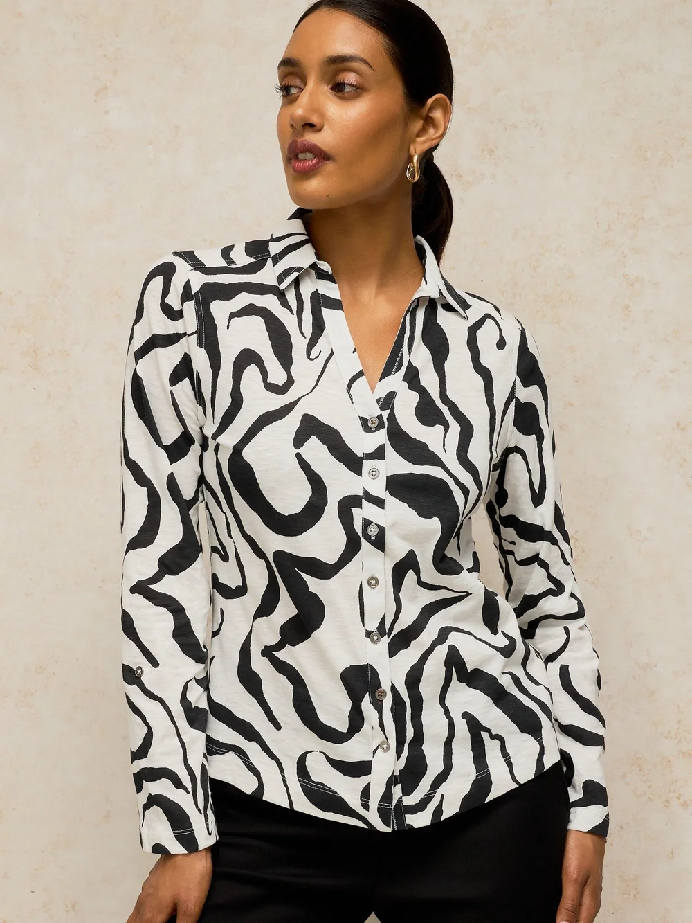 Chemise Annie en jersey - Ivory Mlt - 52 Image 1