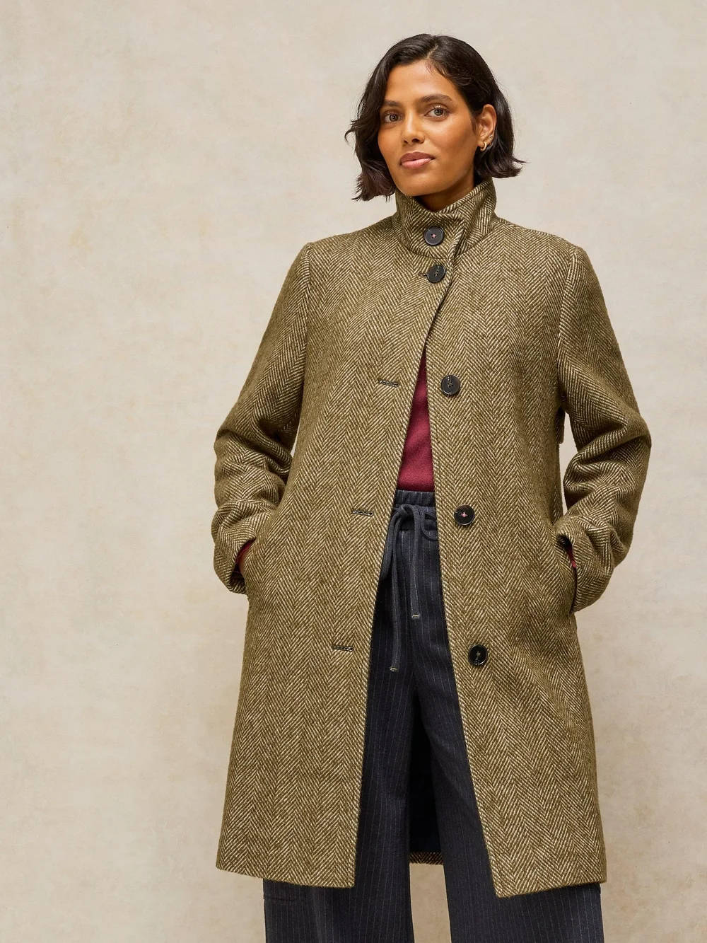 Mantel Kaia in Tweed-Optik - Green Mlt - 44/R Image 1