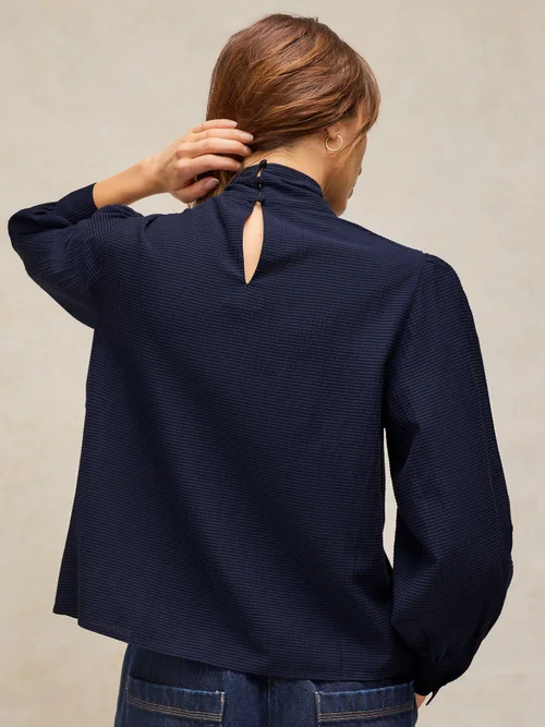 Top à col noué Fleur - Dark Navy - 52 Image 4
