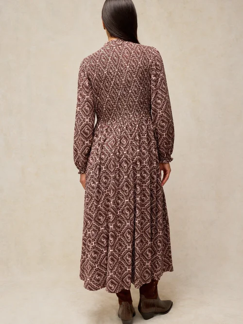 Robe Ada froncée - Brown Pr - 52/R Image 4