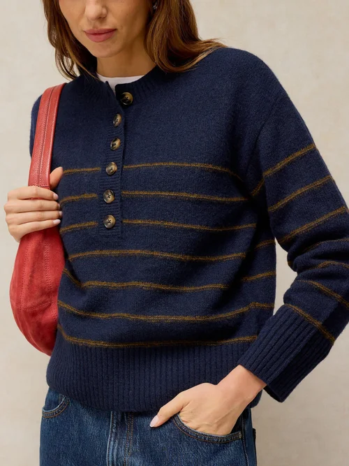 Pull Henley à Rayures - Navy Multi - 52 Image 3
