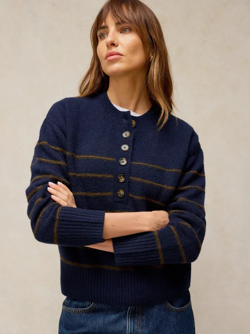 Pull Henley à Rayures - Navy Multi - 52 Image 1