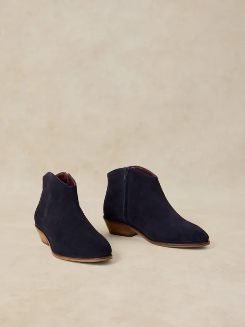 Wildlederstiefeletten mit weiter Passform - Dark Navy - 41 Image 2