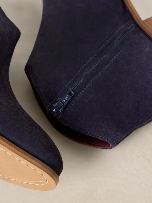 Wildlederstiefeletten mit weiter Passform - Dark Navy - 41 Image 3
