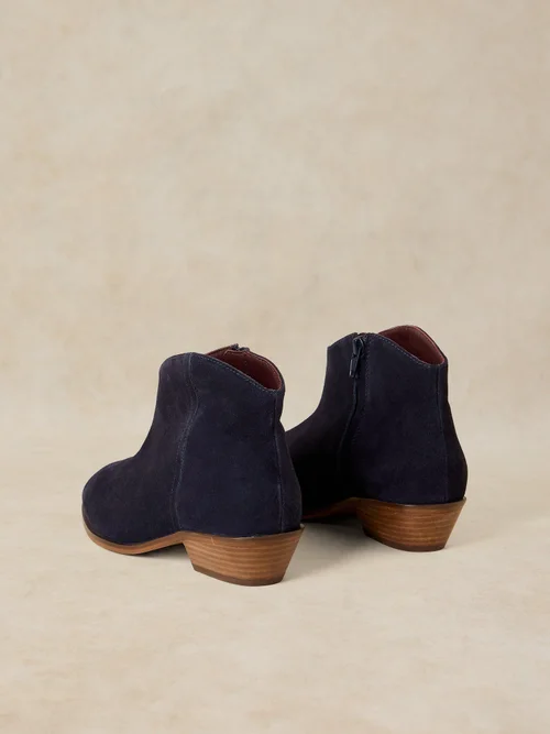 Wildlederstiefeletten mit weiter Passform - Dark Navy - 41 Image 4