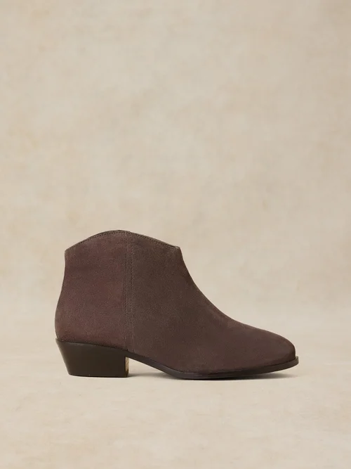 Wildlederstiefeletten mit weiter Passform - Dk Grey - 41 Image 1