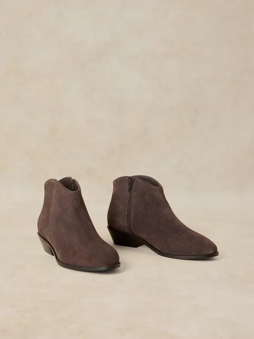 Wildlederstiefeletten mit weiter Passform - Dk Grey - 41 Image 2