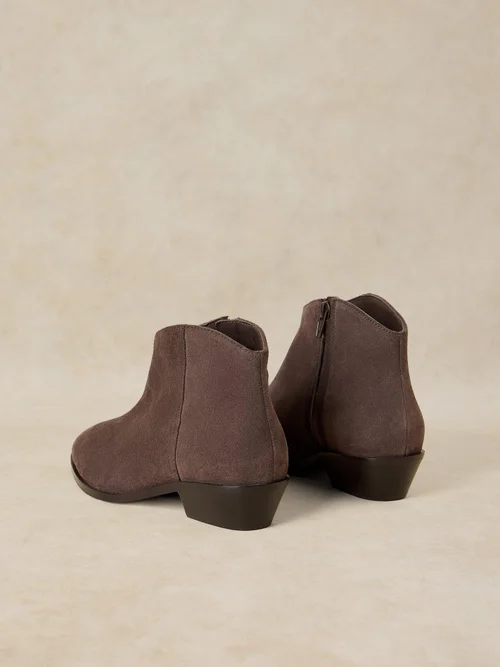 Wildlederstiefeletten mit weiter Passform - Dk Grey - 41 Image 4
