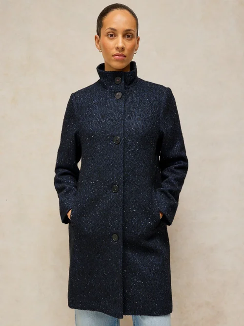 Mantel Kaia in Tweed-Optik - Navy Multi - 46/R Image 3