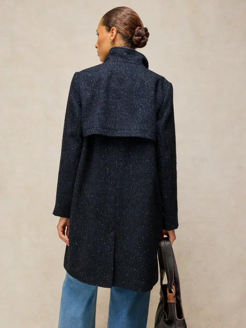 Mantel Kaia in Tweed-Optik - Navy Multi - 46/R Image 4