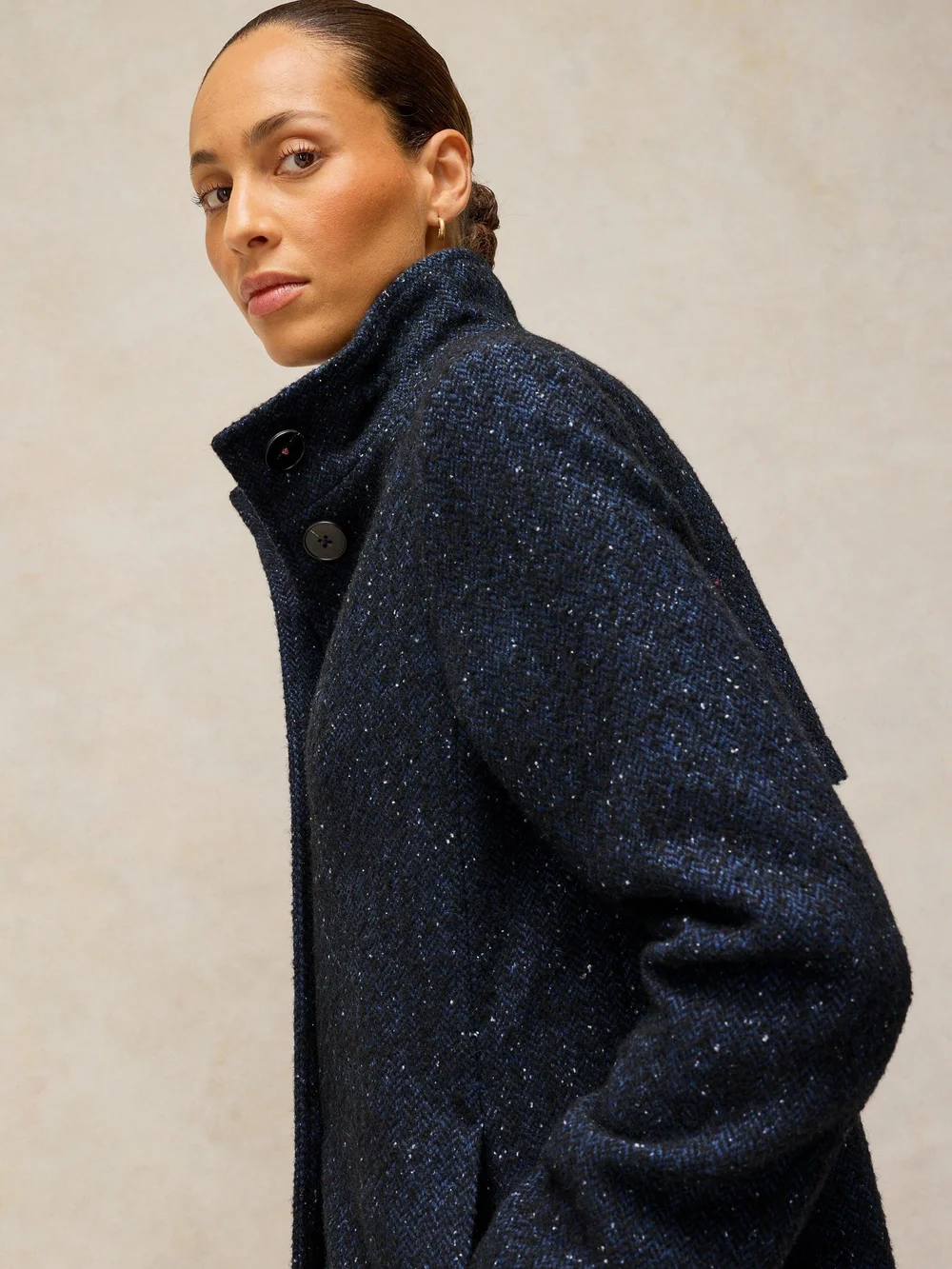 Mantel Kaia in Tweed-Optik - Navy Multi - 46/R Image 1