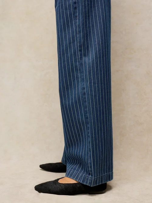 Jeans mit weitem Bein Ayla Nadelstreifen - Denim Mlt - 44/R Image 3
